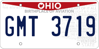 OH license plate GMT3719