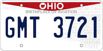 OH license plate GMT3721