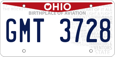 OH license plate GMT3728