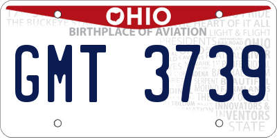 OH license plate GMT3739