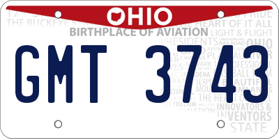OH license plate GMT3743