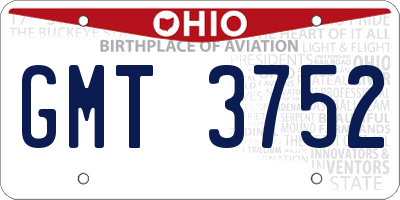OH license plate GMT3752