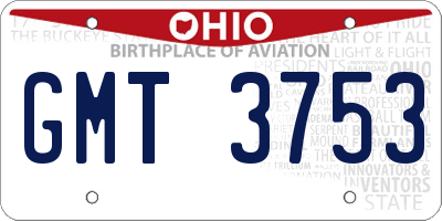 OH license plate GMT3753