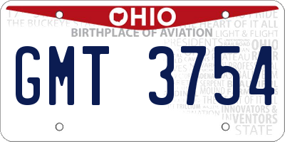 OH license plate GMT3754