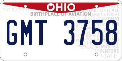 OH license plate GMT3758