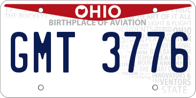 OH license plate GMT3776