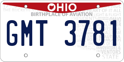 OH license plate GMT3781