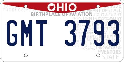 OH license plate GMT3793