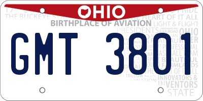 OH license plate GMT3801