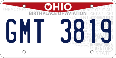 OH license plate GMT3819