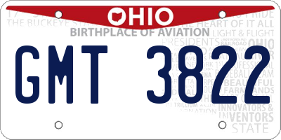 OH license plate GMT3822