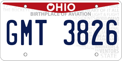 OH license plate GMT3826