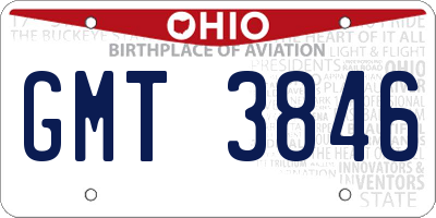 OH license plate GMT3846