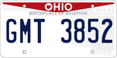 OH license plate GMT3852