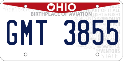 OH license plate GMT3855