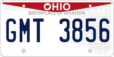 OH license plate GMT3856