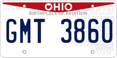 OH license plate GMT3860