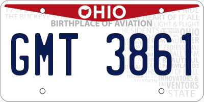 OH license plate GMT3861