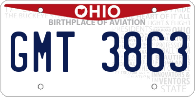 OH license plate GMT3863