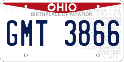 OH license plate GMT3866