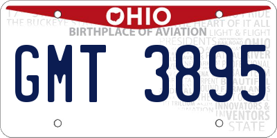 OH license plate GMT3895