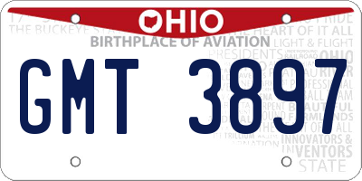 OH license plate GMT3897
