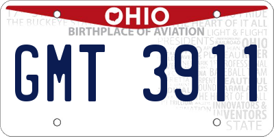 OH license plate GMT3911