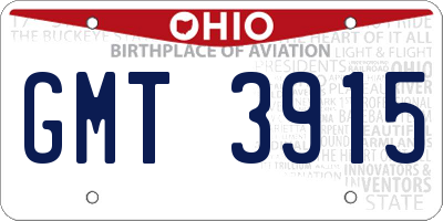 OH license plate GMT3915