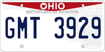 OH license plate GMT3929