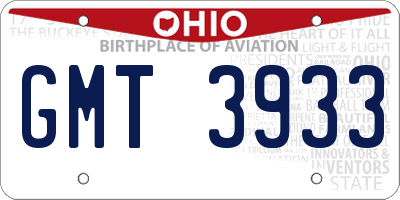OH license plate GMT3933