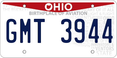 OH license plate GMT3944
