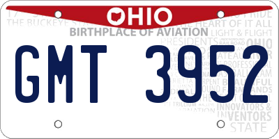 OH license plate GMT3952