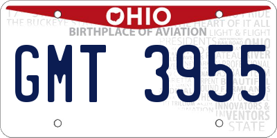 OH license plate GMT3955