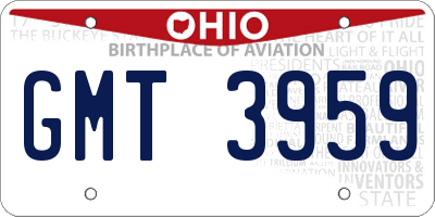 OH license plate GMT3959