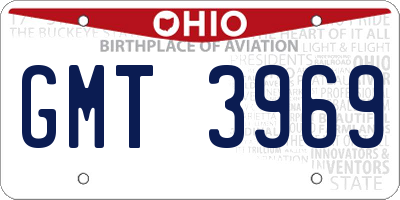 OH license plate GMT3969
