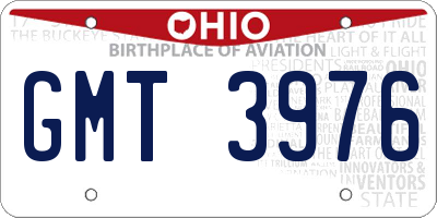 OH license plate GMT3976