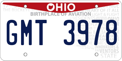 OH license plate GMT3978