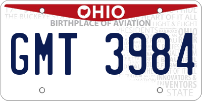 OH license plate GMT3984