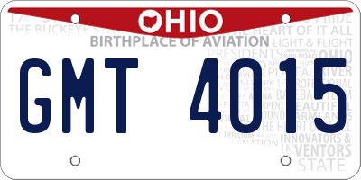 OH license plate GMT4015