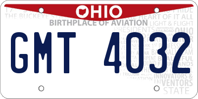 OH license plate GMT4032