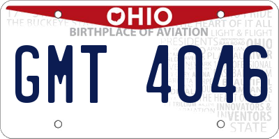 OH license plate GMT4046