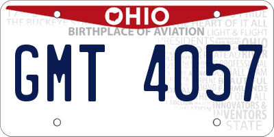 OH license plate GMT4057