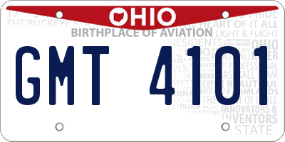 OH license plate GMT4101
