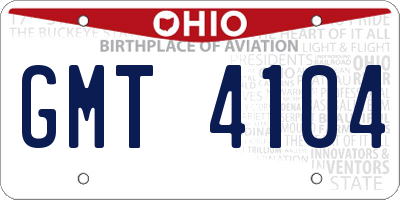 OH license plate GMT4104