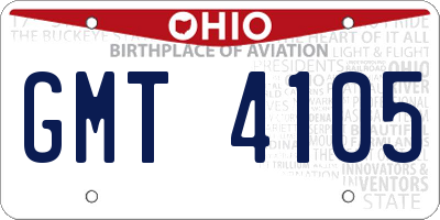 OH license plate GMT4105