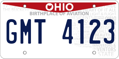 OH license plate GMT4123