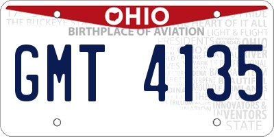 OH license plate GMT4135
