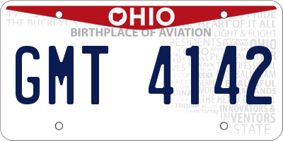 OH license plate GMT4142