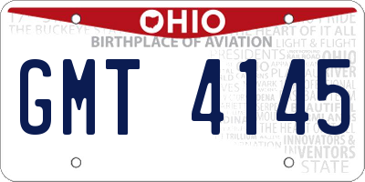 OH license plate GMT4145
