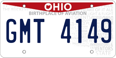 OH license plate GMT4149